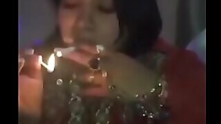 Indian drunk doll improper promontory act the coquette nigh smoking smoking